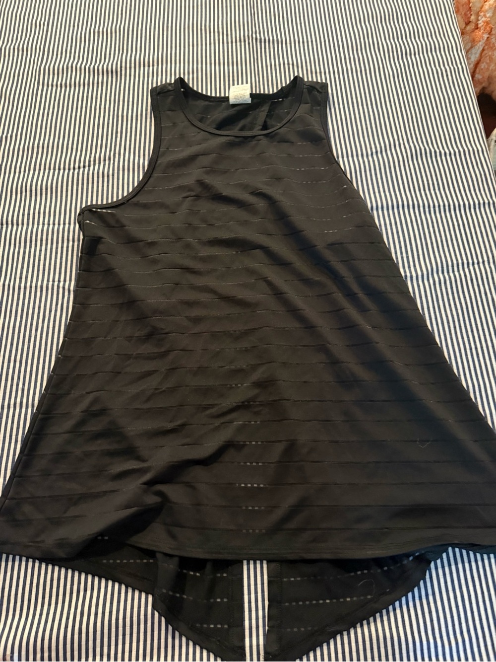 bcg Black Striped Texture Tank Top